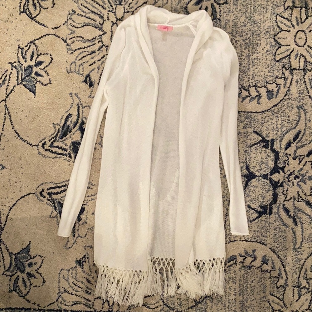 Lilly Pulitzer fringe cardigan, S